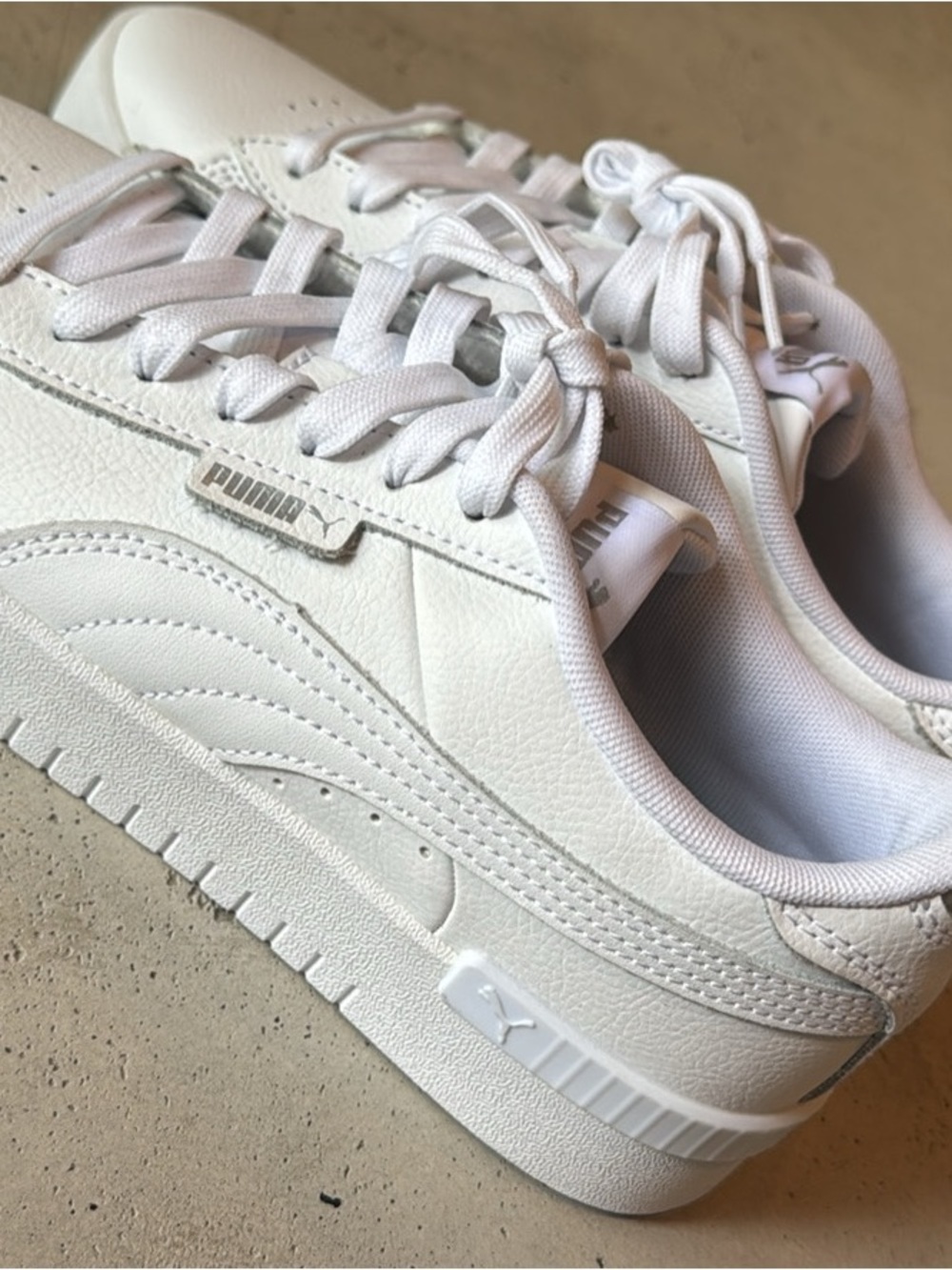 Puma Women's White Low-Top Leather Sneakers
